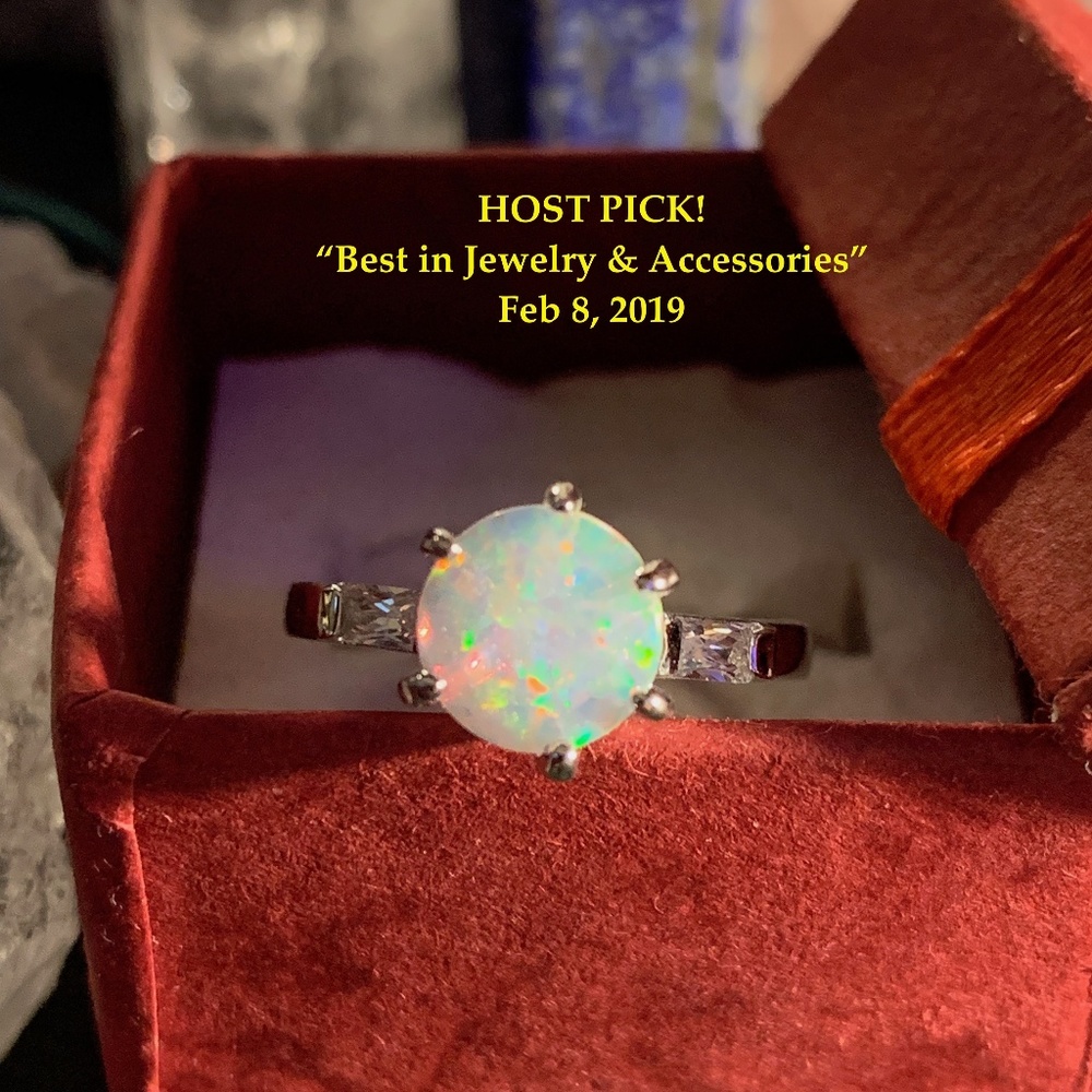 1 LEFT! Handmade Sterling & Opal Ring HOST PICK!